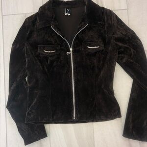 Vintage Pola Crushed Velvet Fitted Zip Jacket